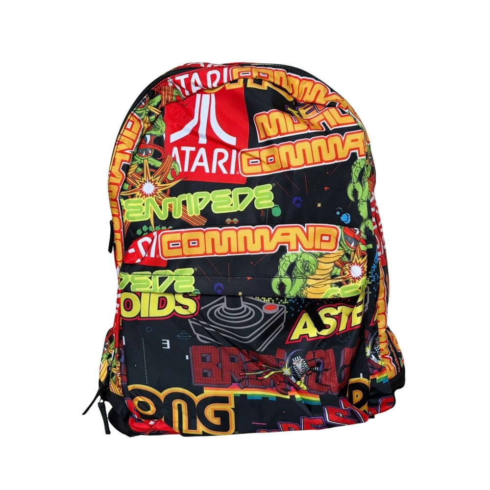 Atari Backpack NEW Retro Video Game Collage Print Padded Laptop Sleeve‎